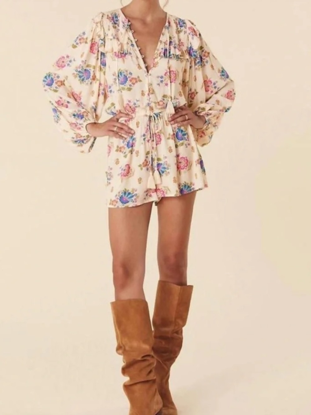 SPELL solstice romper in cream